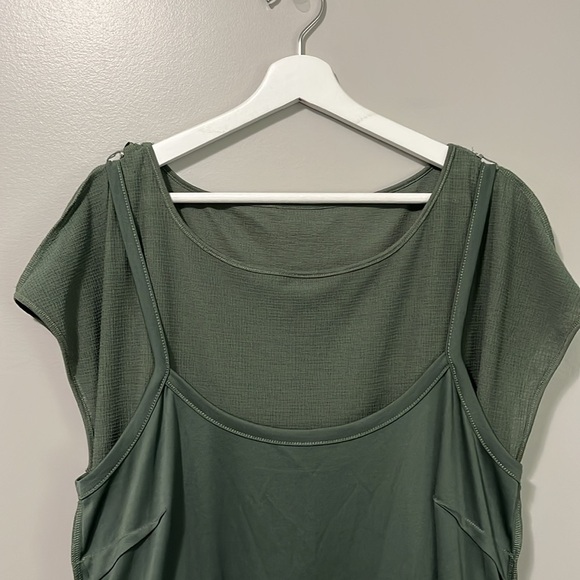 Love & Legend Cap Sleeve Green Tiered Midi Dress - Picture 9 of 12